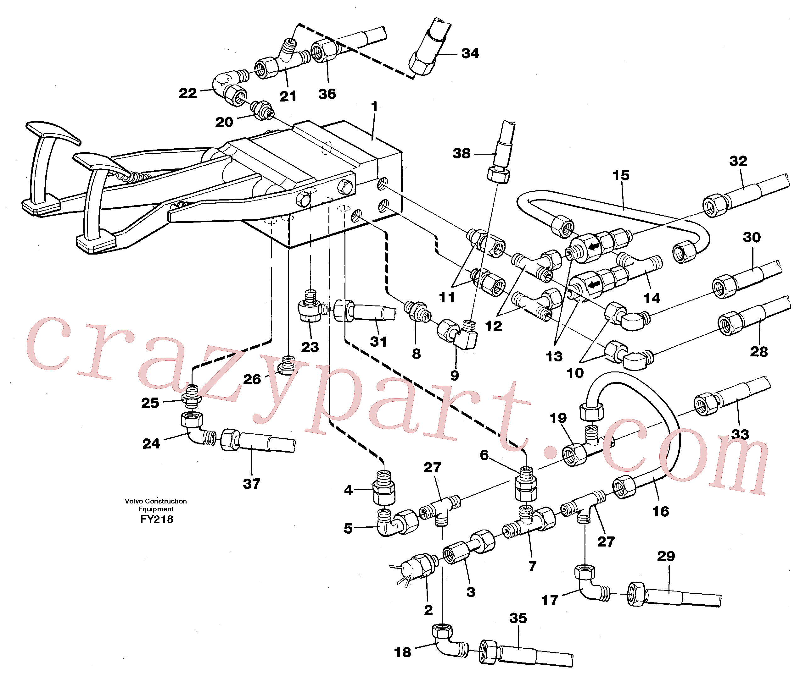 VOE14213142 for Volvo Pedal valve with connections(FY218 assembly)