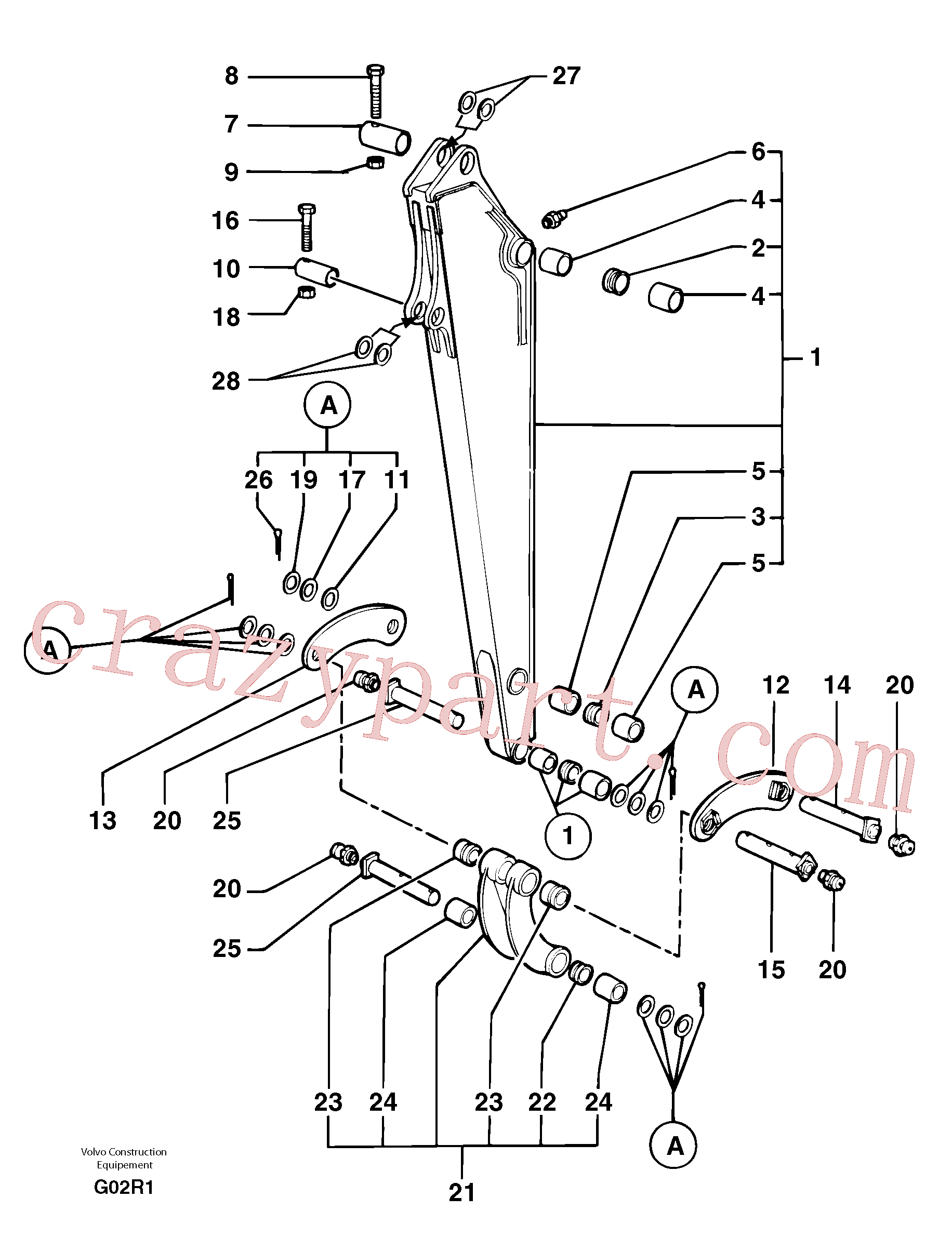VOE11805799 for Volvo Dipper arm(G02R1 assembly)