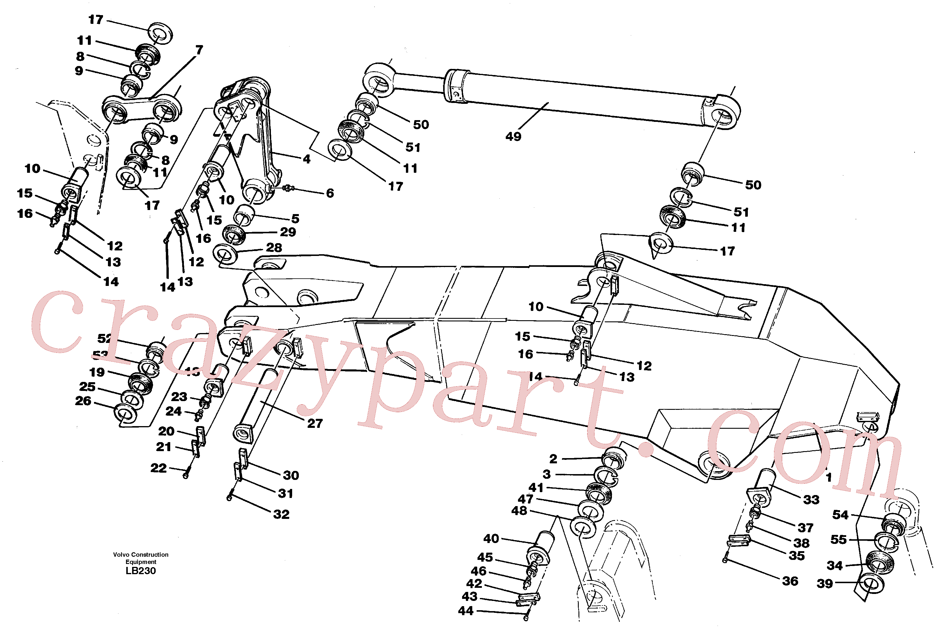 VOE14240216 for Volvo Backhoe dipper arm incl. connections(LB230 assembly)