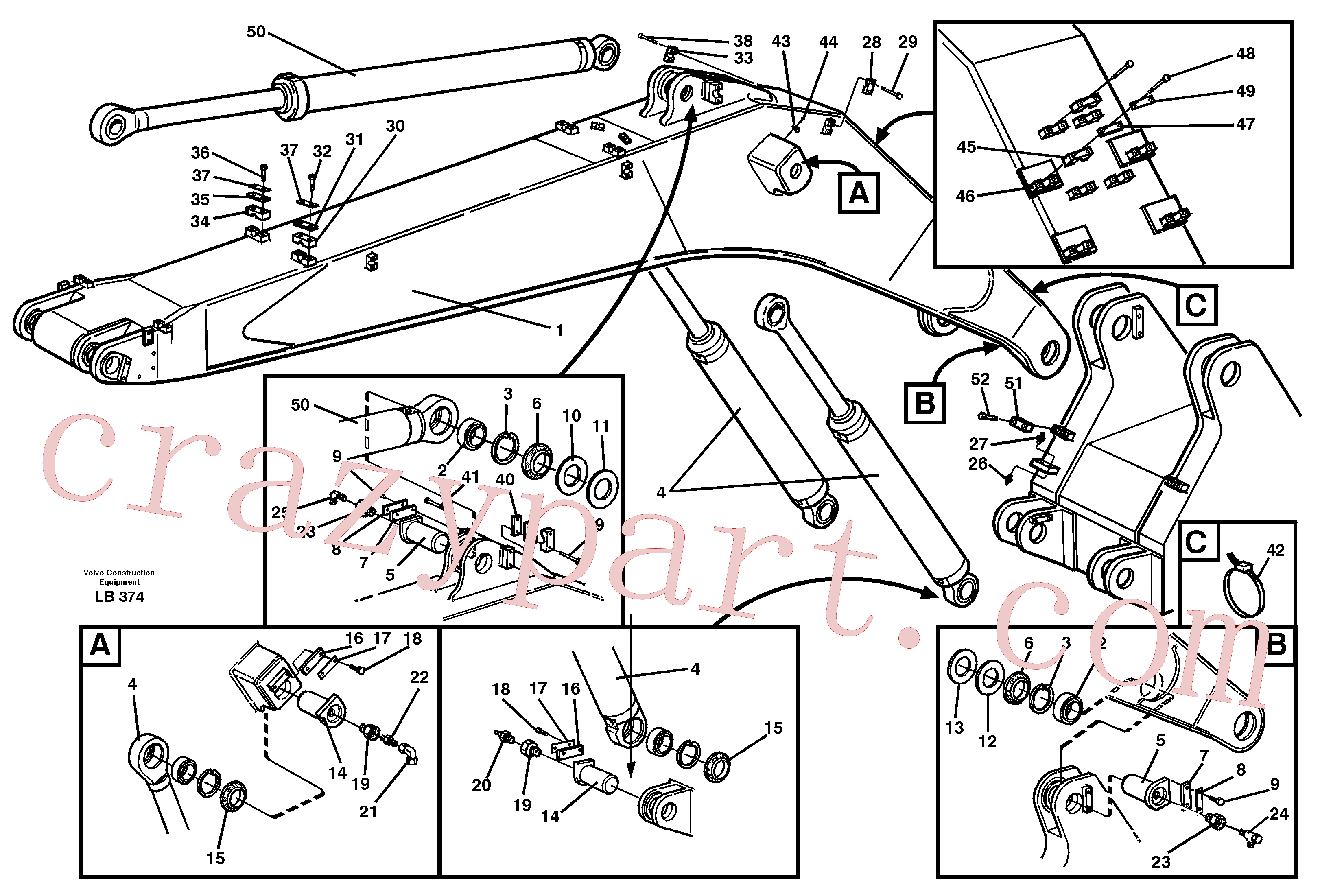 VOE14342929 Boom for Volvo Excavator spare