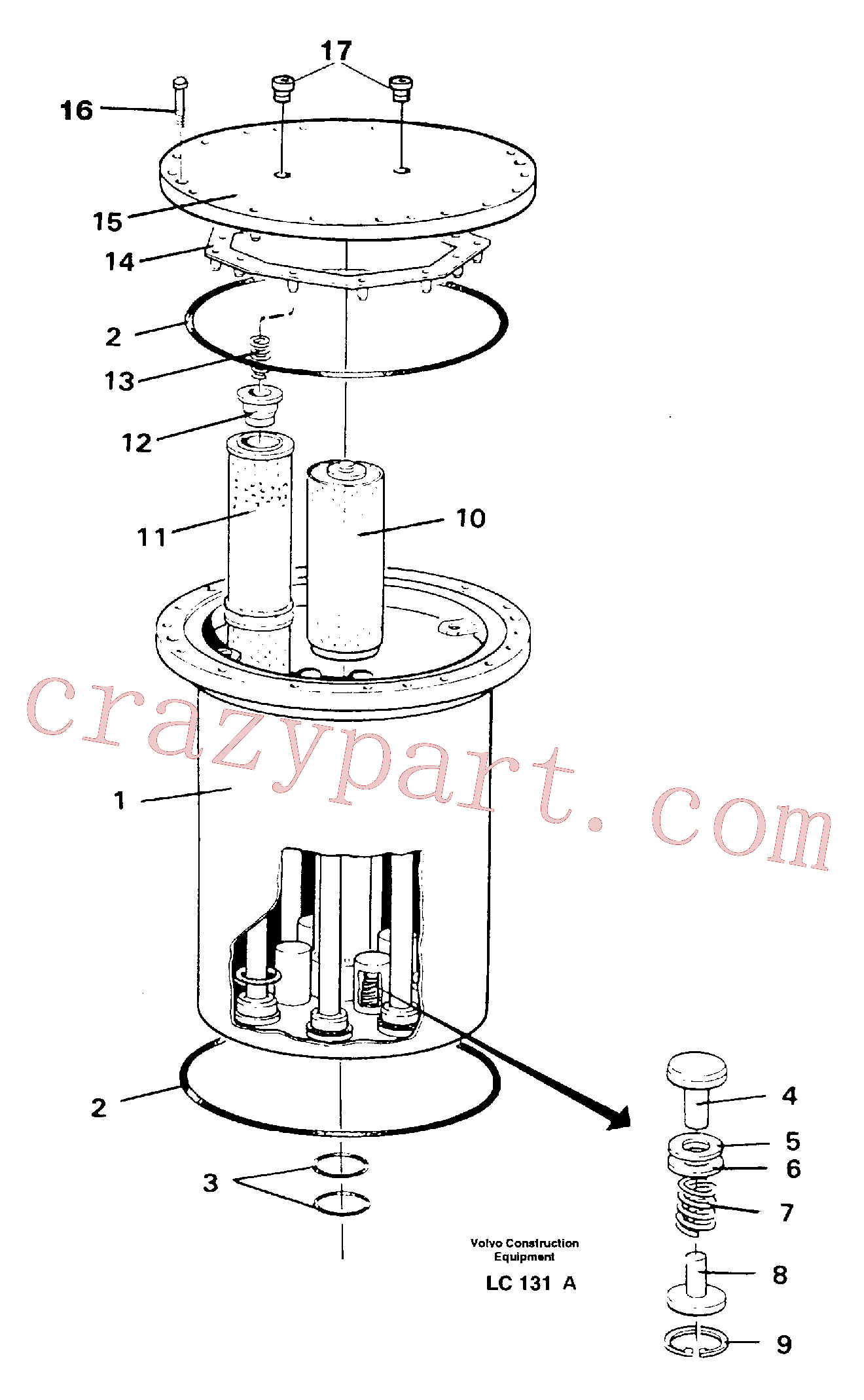 China Made VOE14263817 Filter Housing parts for Volvo Excavator