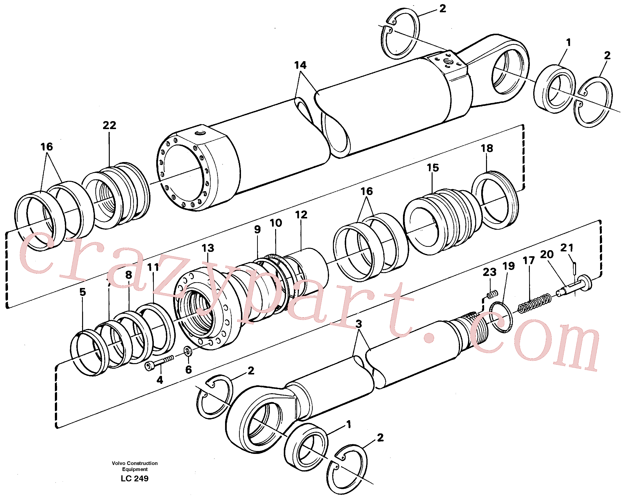 VOE14252335 for Volvo Dipper arm cylinder, material handling equipment(LC249 assembly)