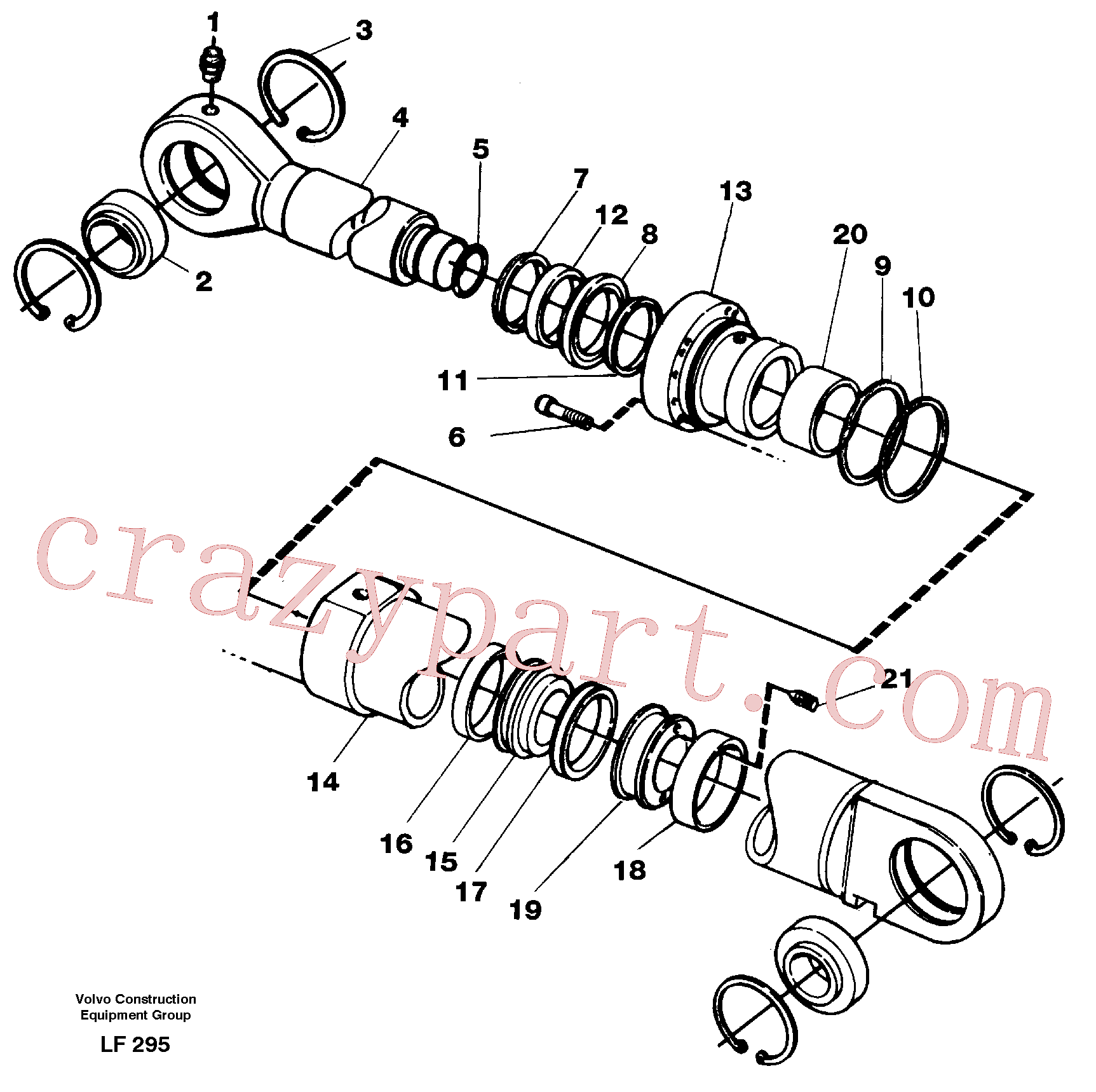 VOE14253680 for Volvo Boom cylinder, adjustable boom(LF295 assembly)