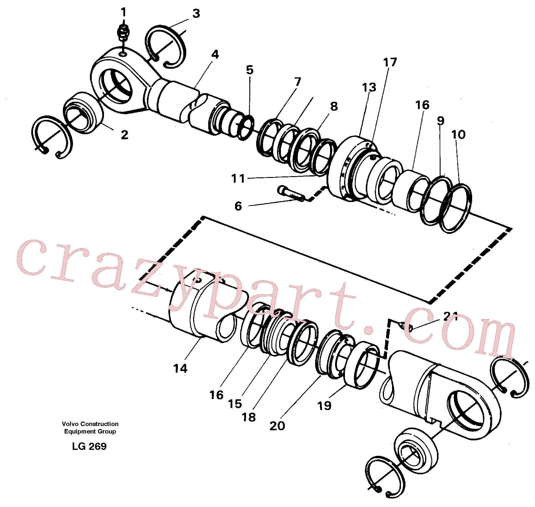 VOE14253680 for Volvo Boom cylinder, adjustable boom(LG269 assembly)