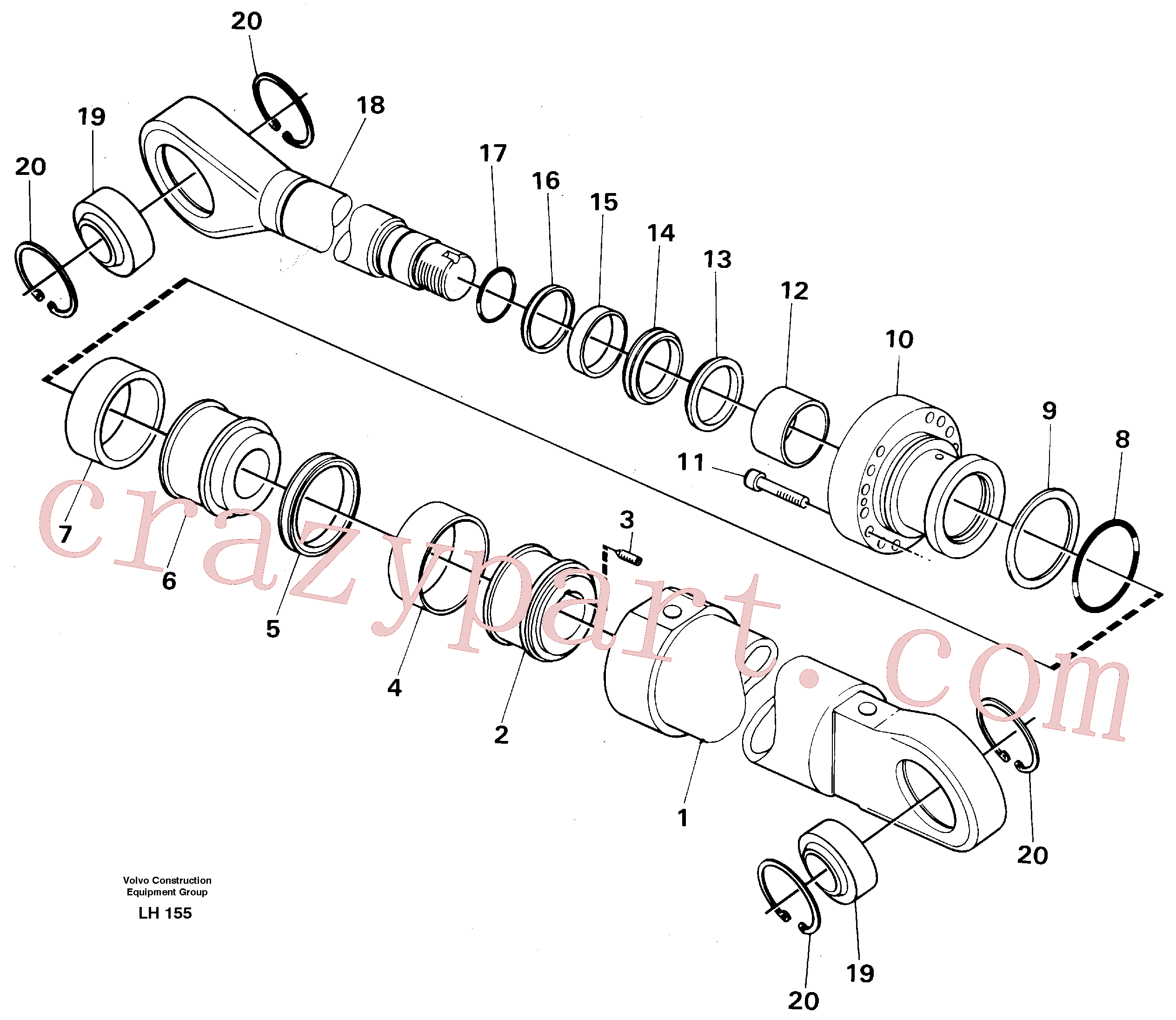 VOE14247902 for Volvo Boom cylinder(LH155 assembly)