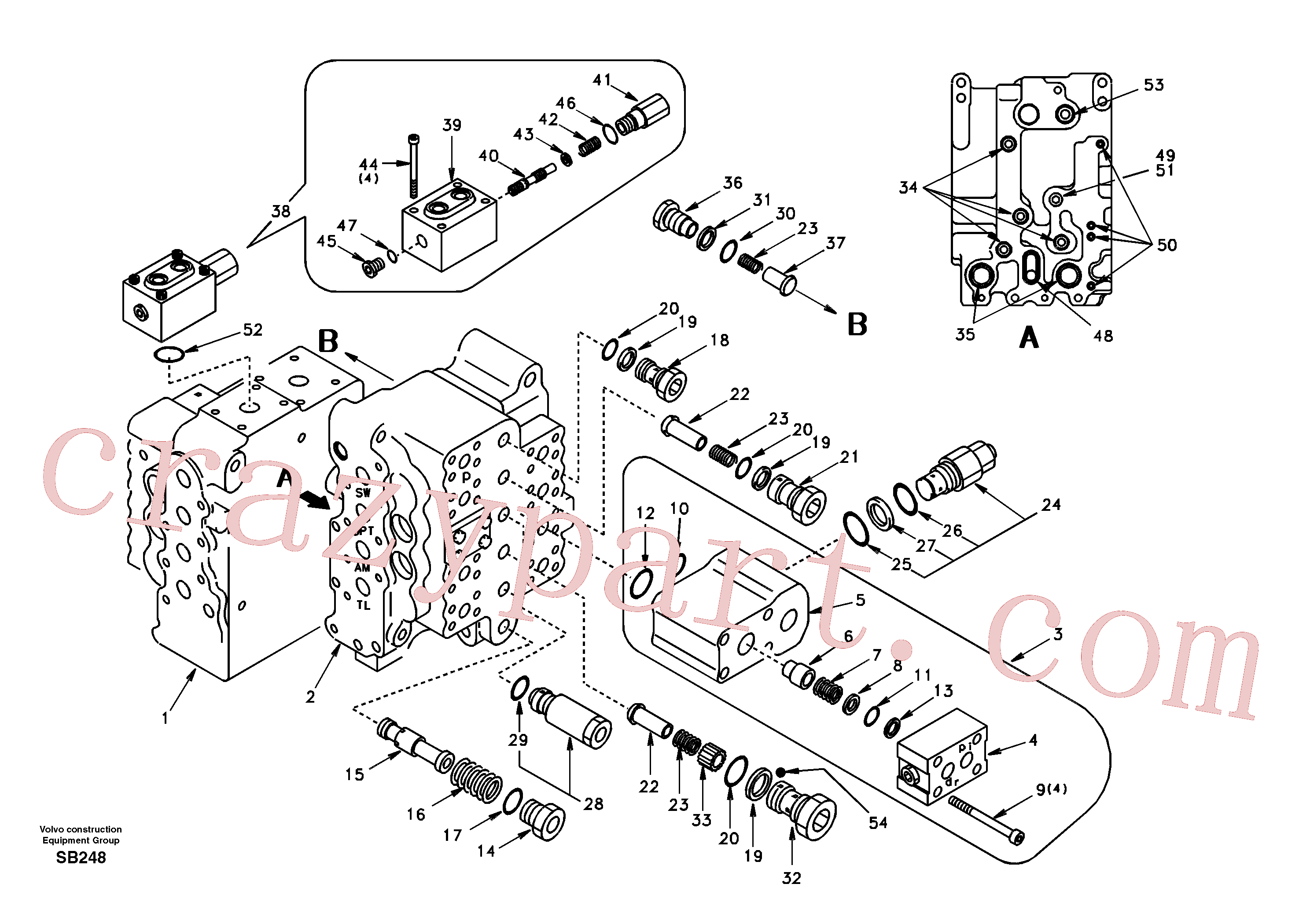 SA7271-11030 for Volvo Main control valve, relief valve and dipper arm holding(SB248 assembly)