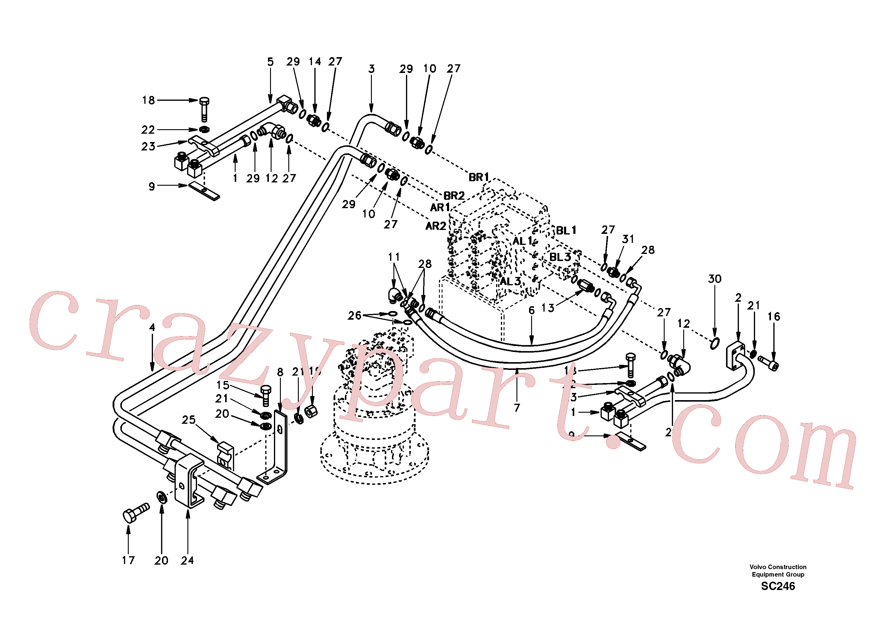 Volvo excavator part SA1142-02020 Plate for sale