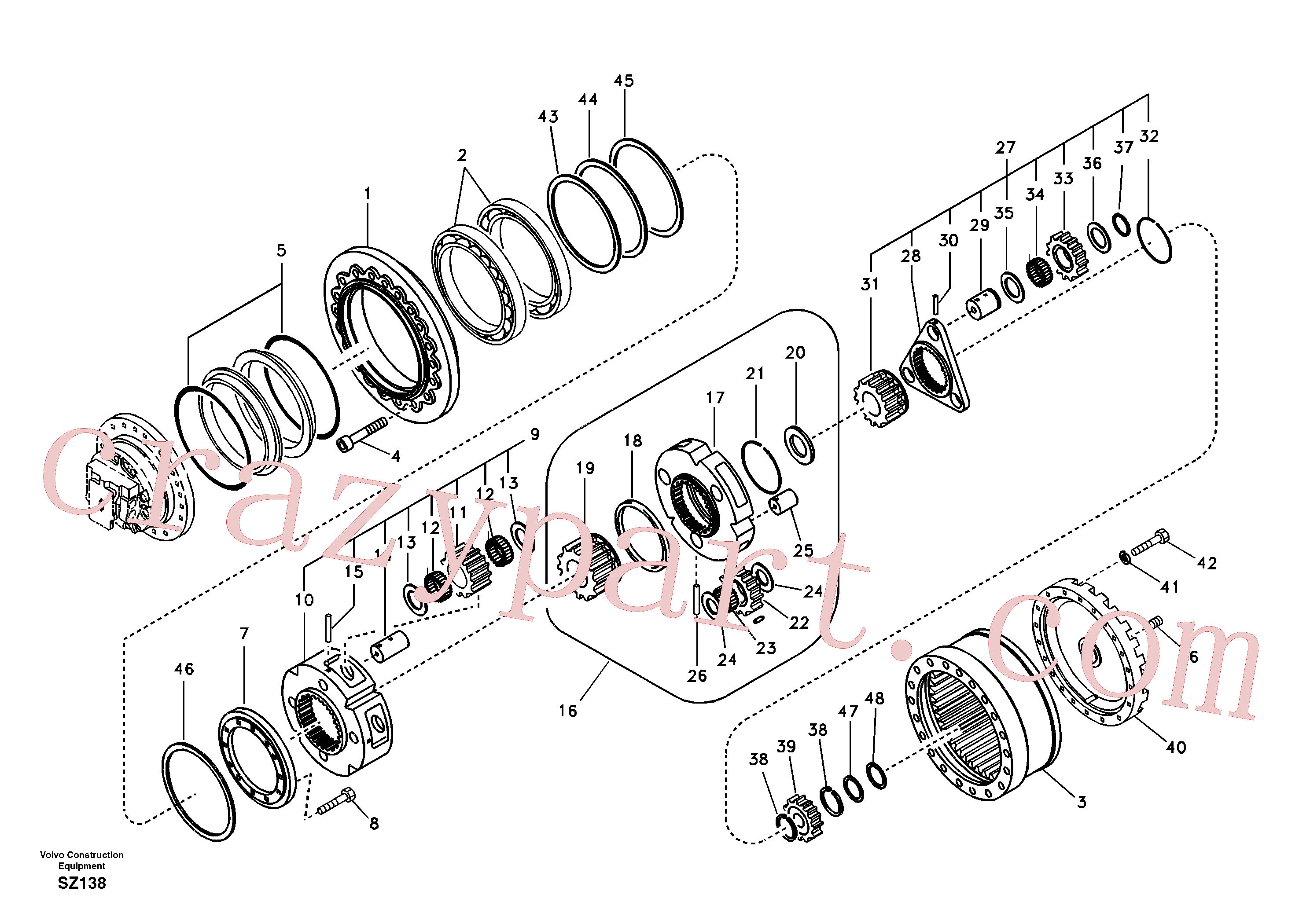 SA7117-34130 for Volvo Travel gearbox(SZ138 assembly)