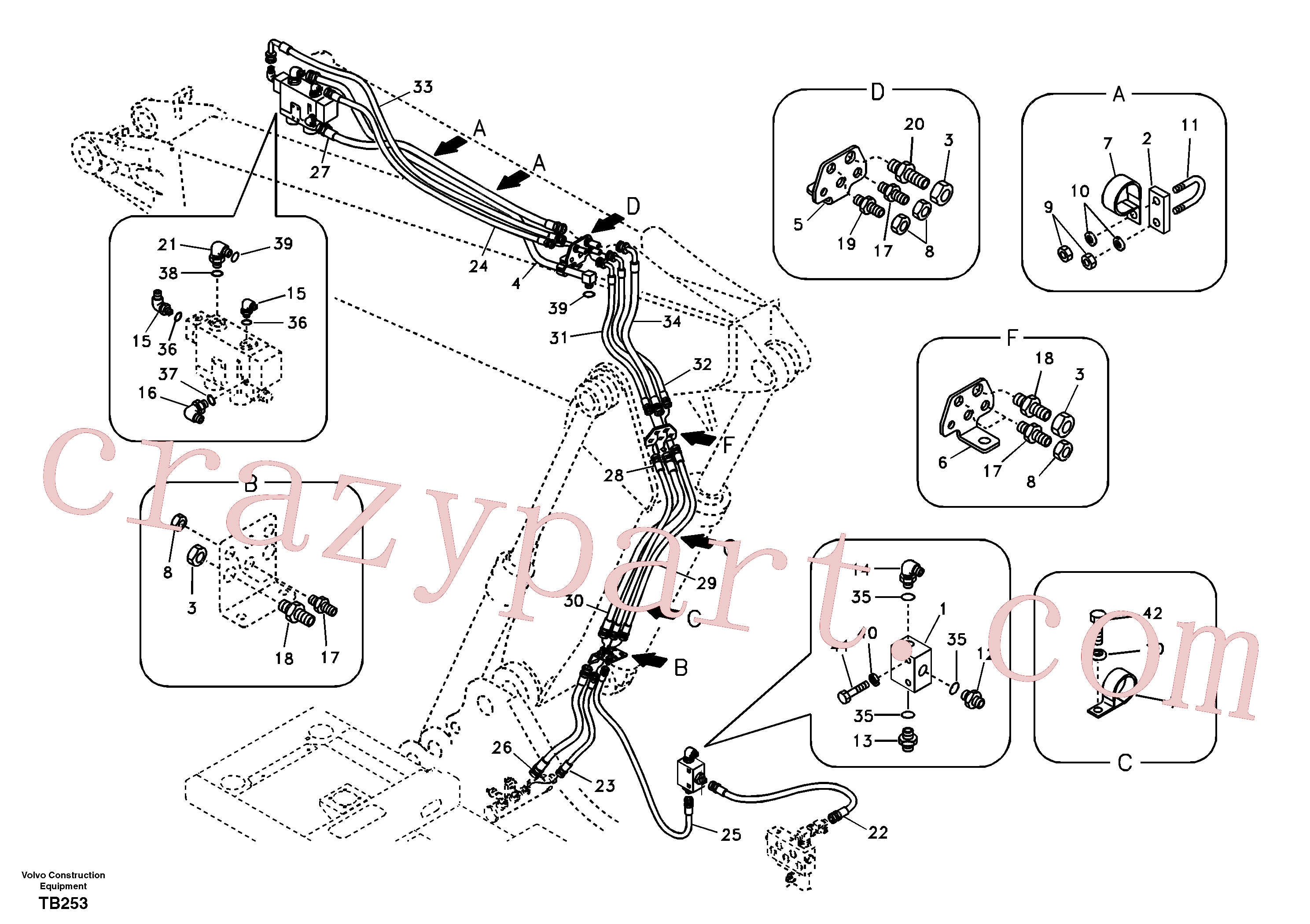 SA9453-04325 for Volvo Working hydraulic, dipper arm rupture valve for adjustable boom(TB253 assembly)